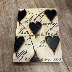 Vintage Sid Dickens Memory Block T02 “Black Hearts with Script”